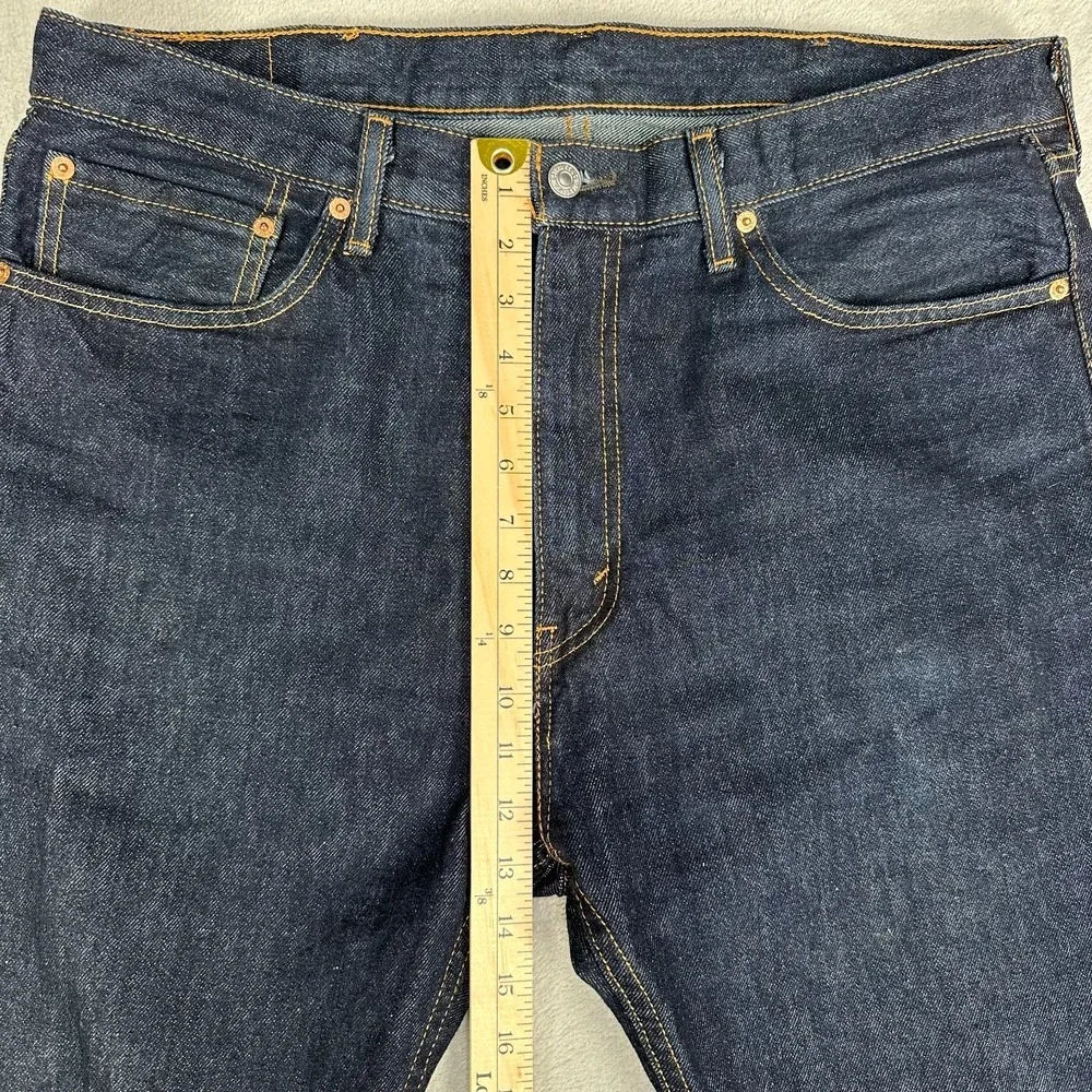Levis 505 Jeans Mens 38x34 Blue Regular Straight Mid Rise Dark Wash
